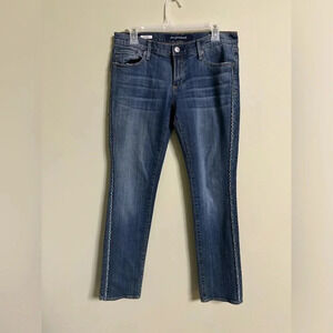 Driftwood Women’s Audrey Jeans w/ Embroidered Leg Sides Size 29 Straight Stretch